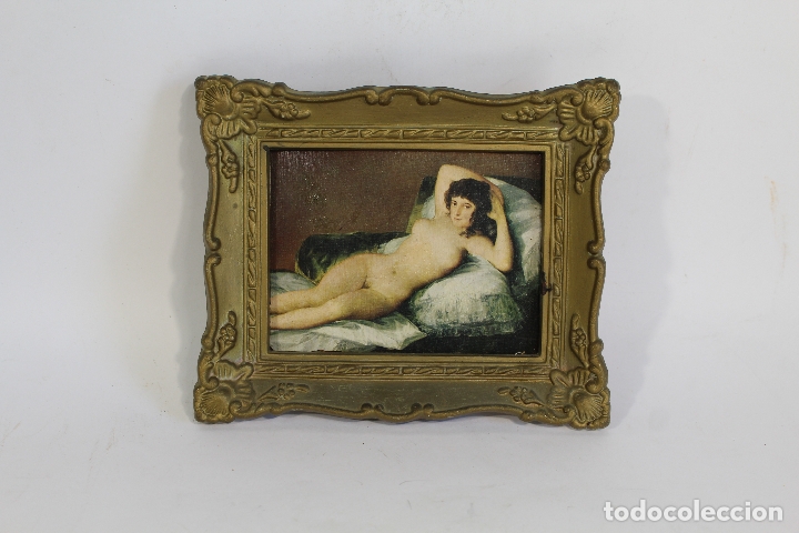 Antig&uuml;edades: cuadro peque&ntilde;o con lamina - Foto 1