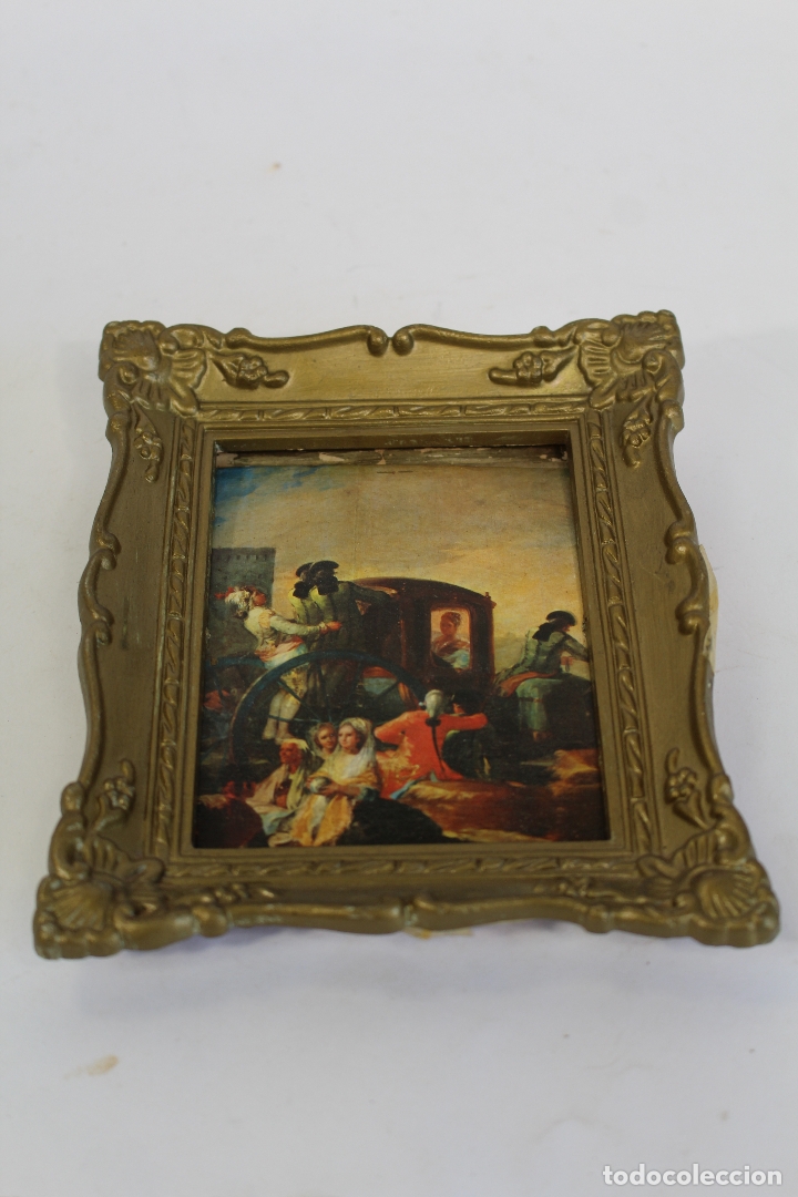 Antig&uuml;edades: cuadro peque&ntilde;o con lamina - Foto 2