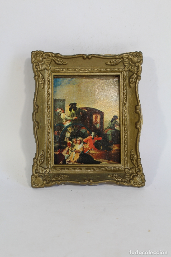 Antig&uuml;edades: cuadro peque&ntilde;o con lamina - Foto 1