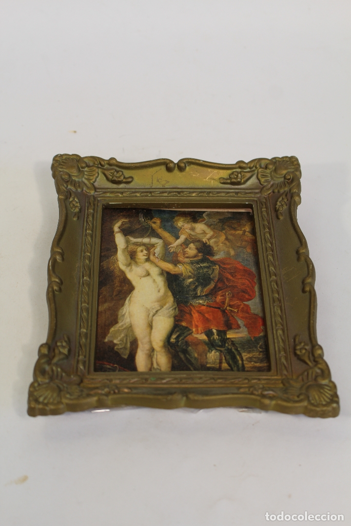 Antig&uuml;edades: cuadro peque&ntilde;o con lamina - Foto 3