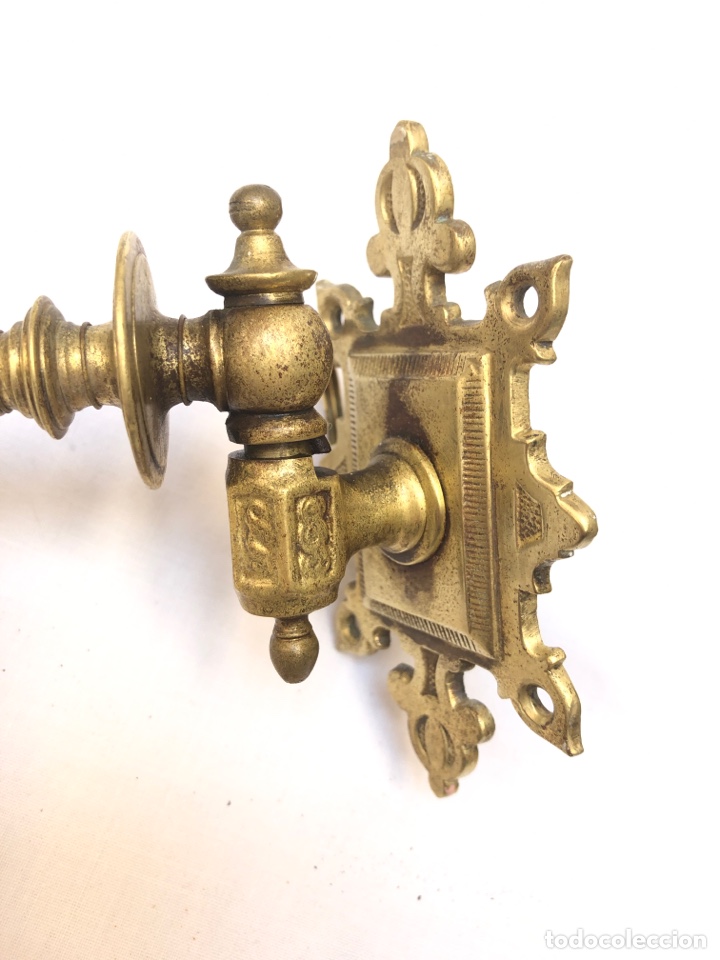 Antig&uuml;edades: Aplique de piano, bronce siglo XIX - Foto 7