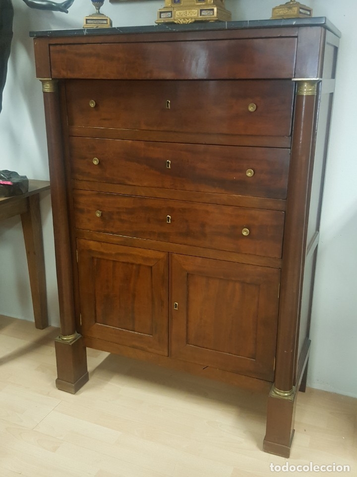 Antig&uuml;edades: AP Sifonier en madera de caoba estilo imperio. - Foto 1