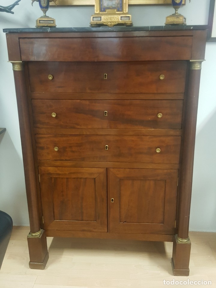 Antig&uuml;edades: AP Sifonier en madera de caoba estilo imperio. - Foto 2
