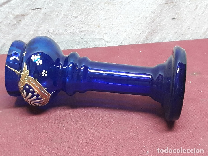 Antig&uuml;edades: FLORERO CRISTAL COBALTO PINTADO... - Foto 7