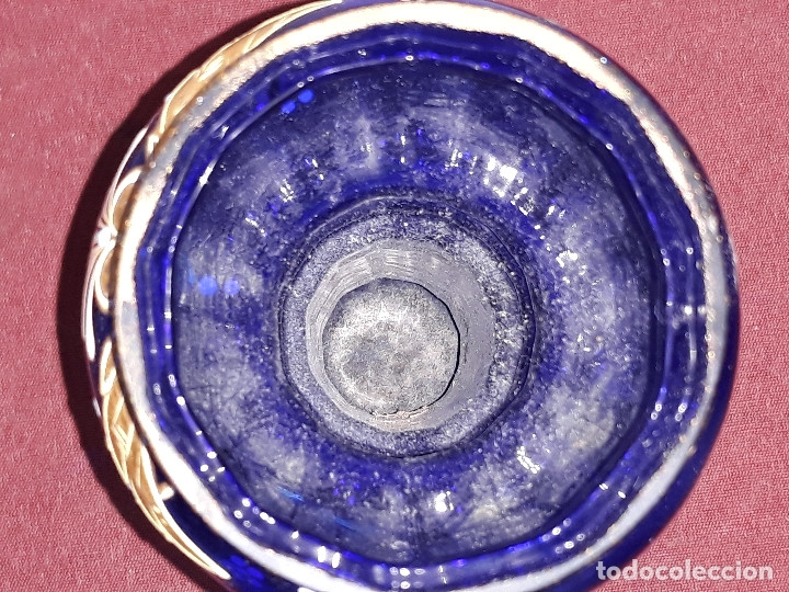 Antig&uuml;edades: FLORERO CRISTAL COBALTO PINTADO... - Foto 10
