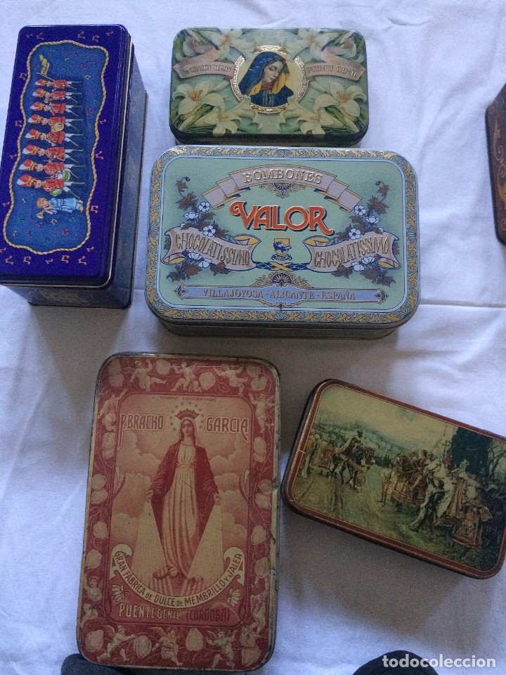Antig&uuml;edades: 18 cajas antiguas de lat&oacute;n - Foto 7