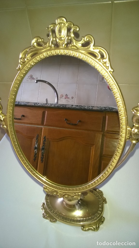 Antig&uuml;edades: ESPEJO TOCADOR DE BRONCE - Foto 3