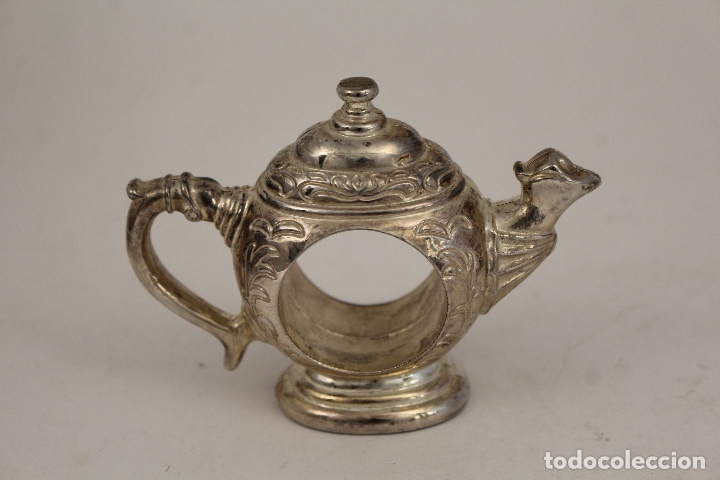 Antig&uuml;edades: tetera - servilletero - silver plated - Foto 3