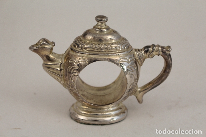 Antig&uuml;edades: tetera - servilletero - silver plated - Foto 1