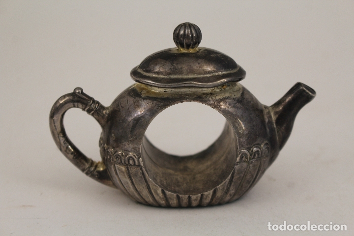 Antig&uuml;edades: tetera - servilletero - silver plated - Foto 1