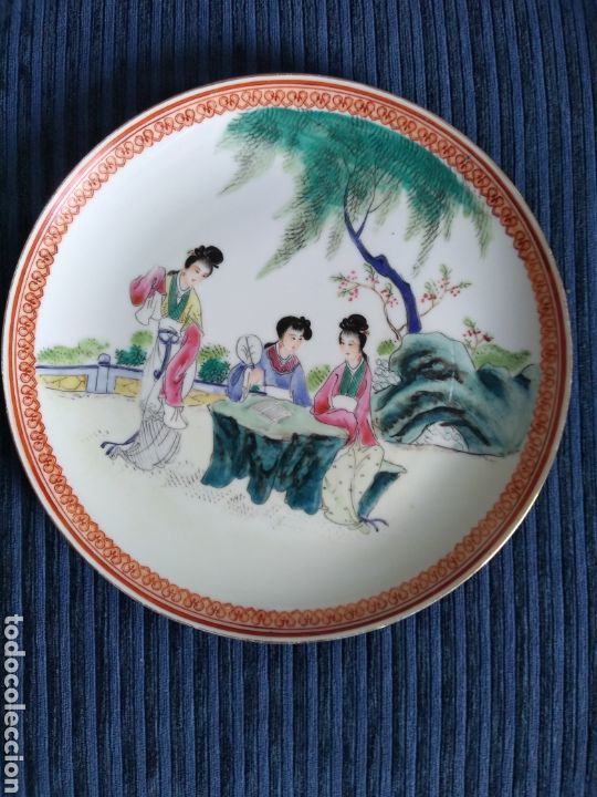 Antig&uuml;edades: Plato japon&eacute;s. Pintado a mano - Foto 2