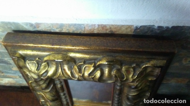 Antig&uuml;edades: ESPEJO ENMARCADO EN MADERA LABRADA - Foto 8