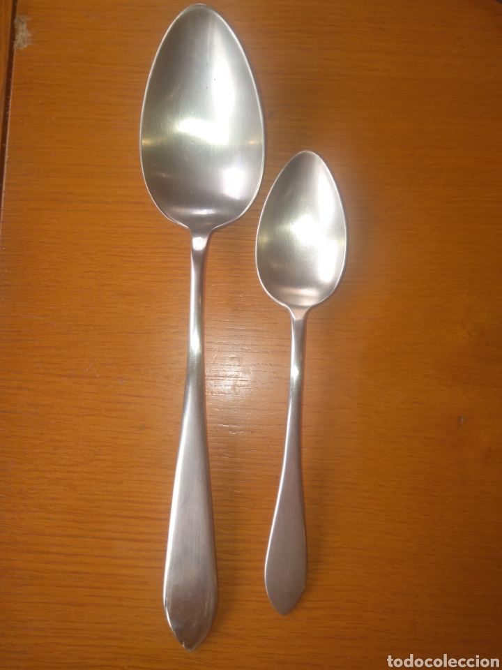 Antig&uuml;edades: CUCHAR&Oacute;N + CUCHARA ALPACA MARCA GALLO - Foto 1