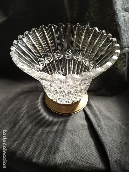 Antig&uuml;edades: JARR&Oacute;N DE CRISTAL TALLADO. BASE DE PLATA. - Foto 1