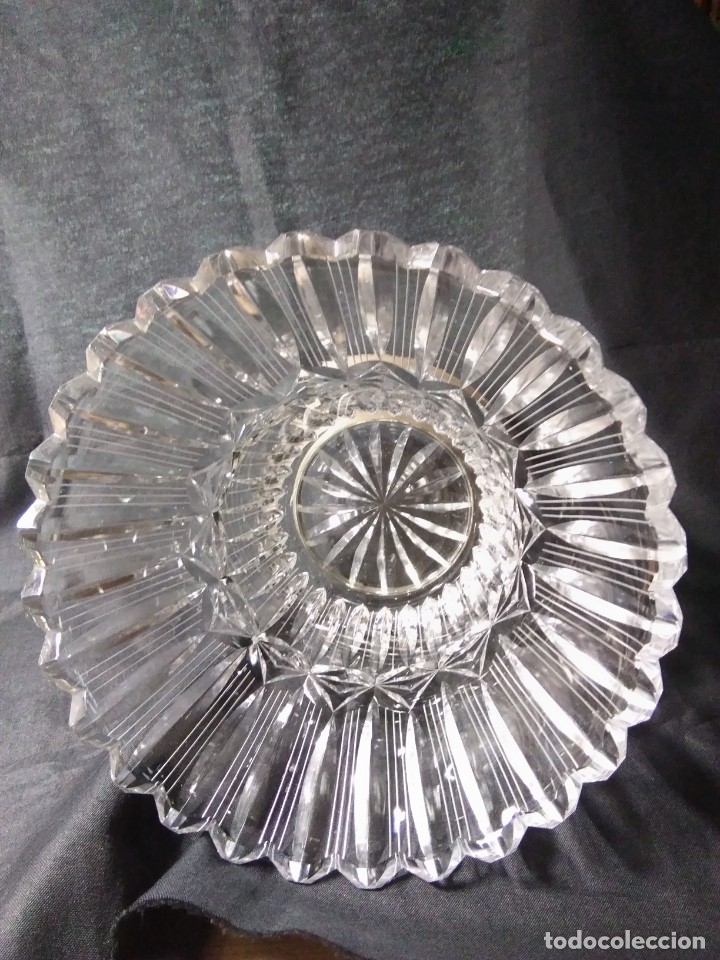Antig&uuml;edades: JARR&Oacute;N DE CRISTAL TALLADO. BASE DE PLATA. - Foto 3