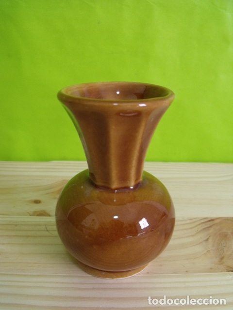 Antig&uuml;edades: Jarr&oacute;n Florero Cer&aacute;mica Esmaltada - Foto 2