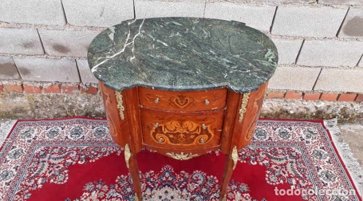 Antigüedades: Cómoda antigua +2 dos mesillas de noche antiguas estilo Luis XV. Mesitas de dormitorio mesa auxiliar - Foto 9 - 212361000