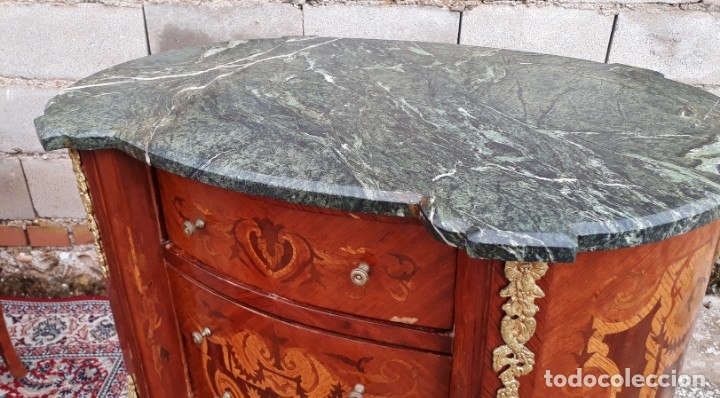 Antigüedades: Cómoda antigua +2 dos mesillas de noche antiguas estilo Luis XV. Mesitas de dormitorio mesa auxiliar - Foto 17 - 212361000