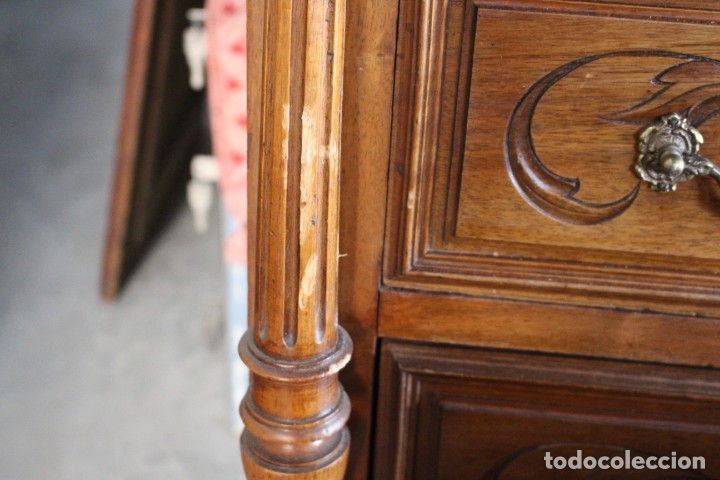 Antig&uuml;edades: C&oacute;moda con espejo realizada en Roble , siglo XIX. - Foto 22