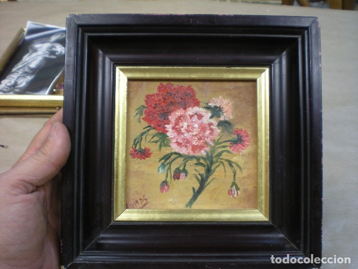 Antig&uuml;edades: lienzo sobre tablex 20x20cm ext