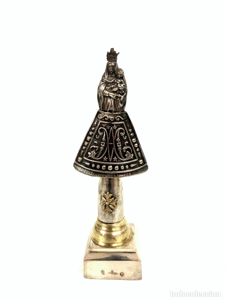 Antig&uuml;edades: VIRGEN DEL PILAR EN PLATA - S. XIX - Foto 1