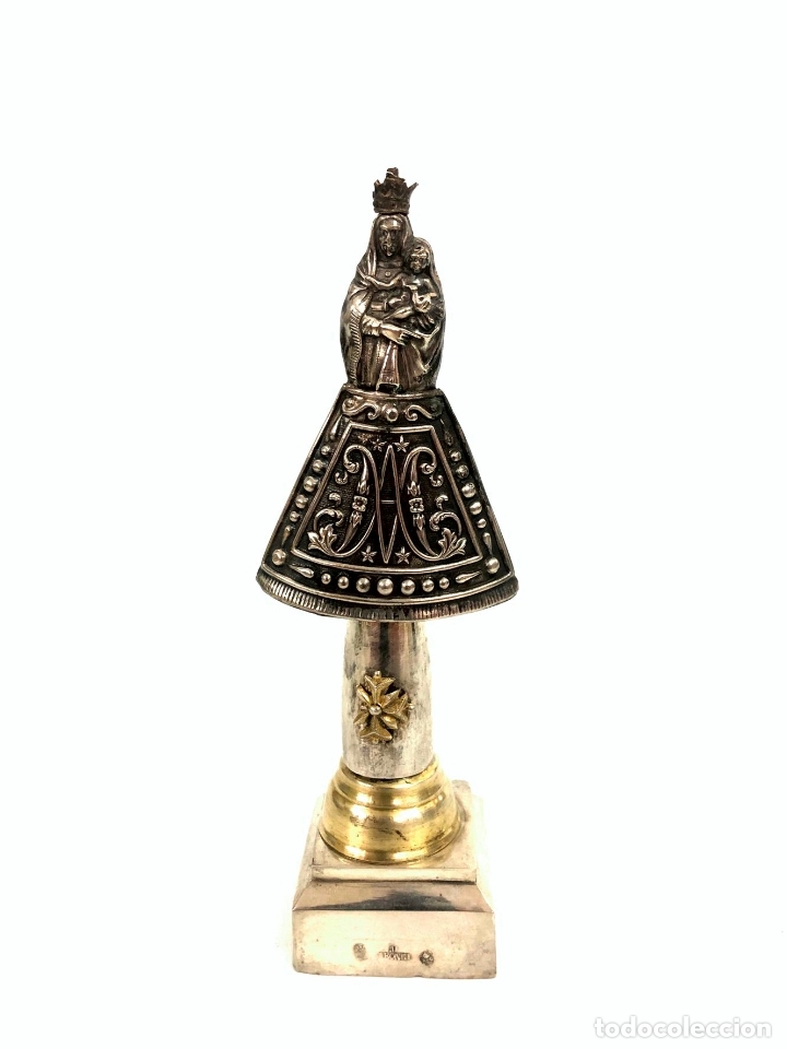 Antig&uuml;edades: VIRGEN DEL PILAR EN PLATA - S. XIX - Foto 2