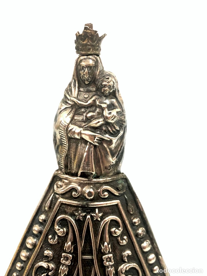 Antig&uuml;edades: VIRGEN DEL PILAR EN PLATA - S. XIX - Foto 3