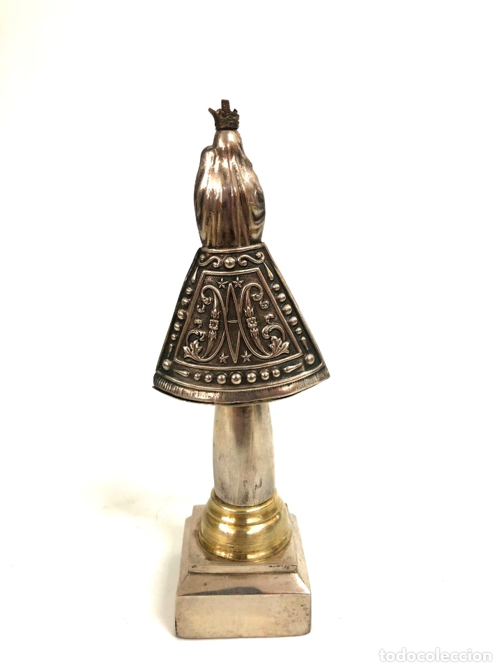Antig&uuml;edades: VIRGEN DEL PILAR EN PLATA - S. XIX - Foto 7