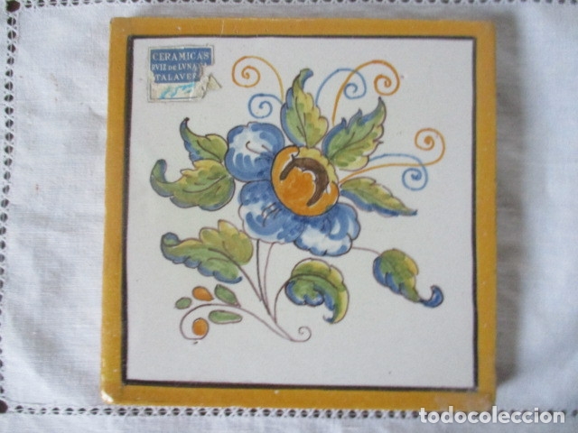 Antig&uuml;edades: Azulejo Talavera Ruiz de Luna - Foto 1
