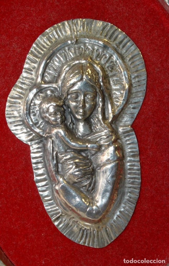 Antig&uuml;edades: CUADRO VIRGEN Y NI&Ntilde;O DE ESTA&Ntilde;O REPUJADO - Foto 3