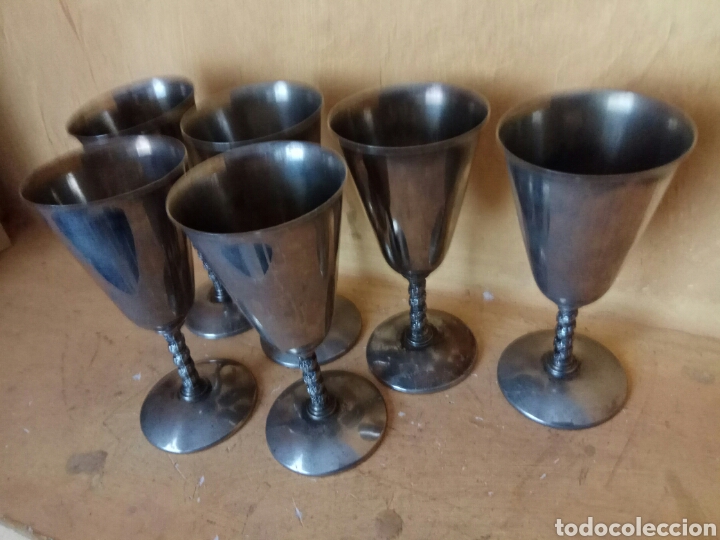 Antig&uuml;edades: Copas de plata 17 cm juego de 6 - Foto 4