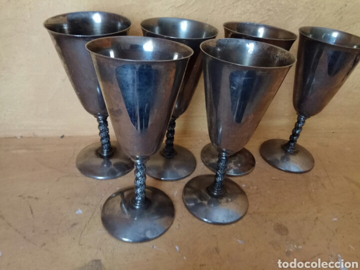 Antig&uuml;edades: Copas de plata 17 cm juego de 6 - Foto 5