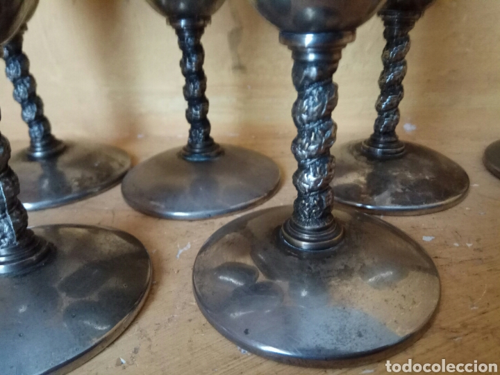 Antig&uuml;edades: Copas de plata 17 cm juego de 6 - Foto 6