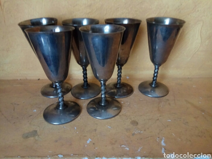 Antig&uuml;edades: Copas de plata 17 cm juego de 6 - Foto 1