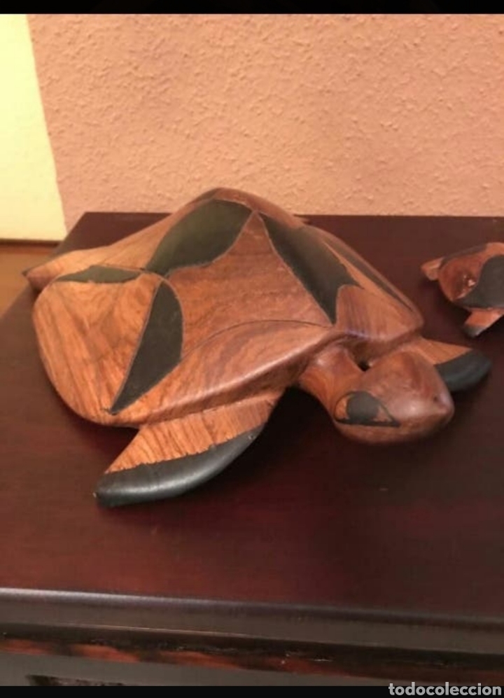 Antig&uuml;edades: TORTUGAS TALLADAS EN MADERA DE &Eacute;BANO y - Foto 2