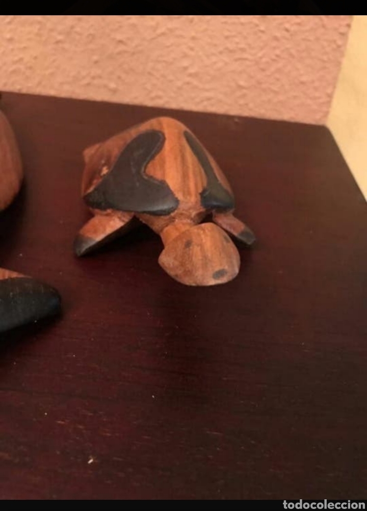 Antig&uuml;edades: TORTUGAS TALLADAS EN MADERA DE &Eacute;BANO y - Foto 3