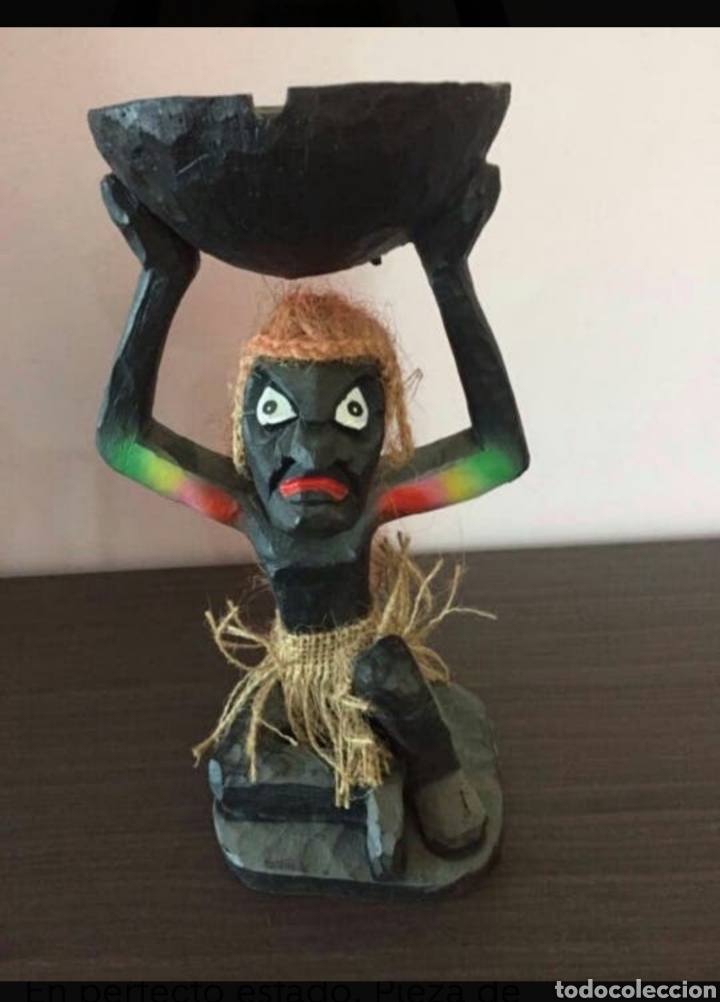 Antig&uuml;edades: FIGURA ESCULTURA MUJER TRIBU AFRICANA