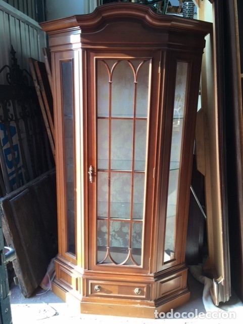 Antig&uuml;edades: VITRINA ALTA DE MADERA - Foto 4