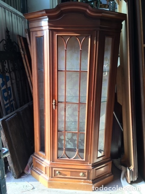 Antig&uuml;edades: VITRINA ALTA DE MADERA - Foto 5