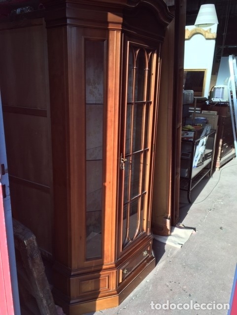 Antig&uuml;edades: VITRINA ALTA DE MADERA - Foto 7