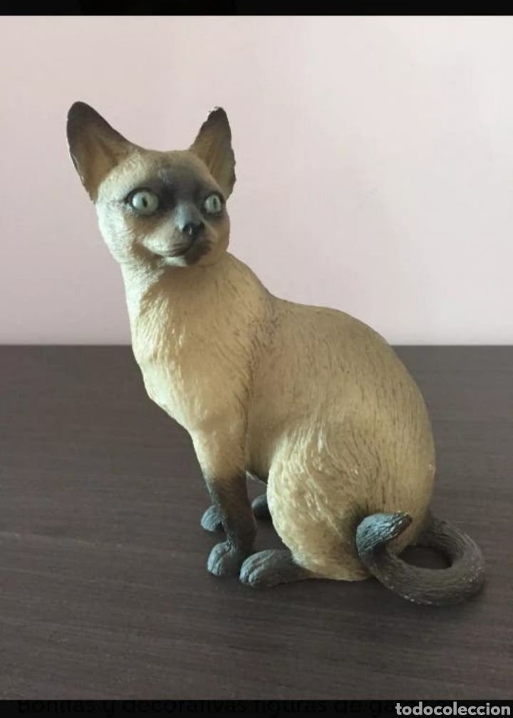 Antig&uuml;edades: FIGURAS GATOS EN CERAMICA POLICROMADA