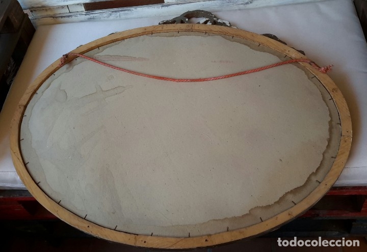 Antig&uuml;edades: Espejo de madera policromada antiguo - Foto 5