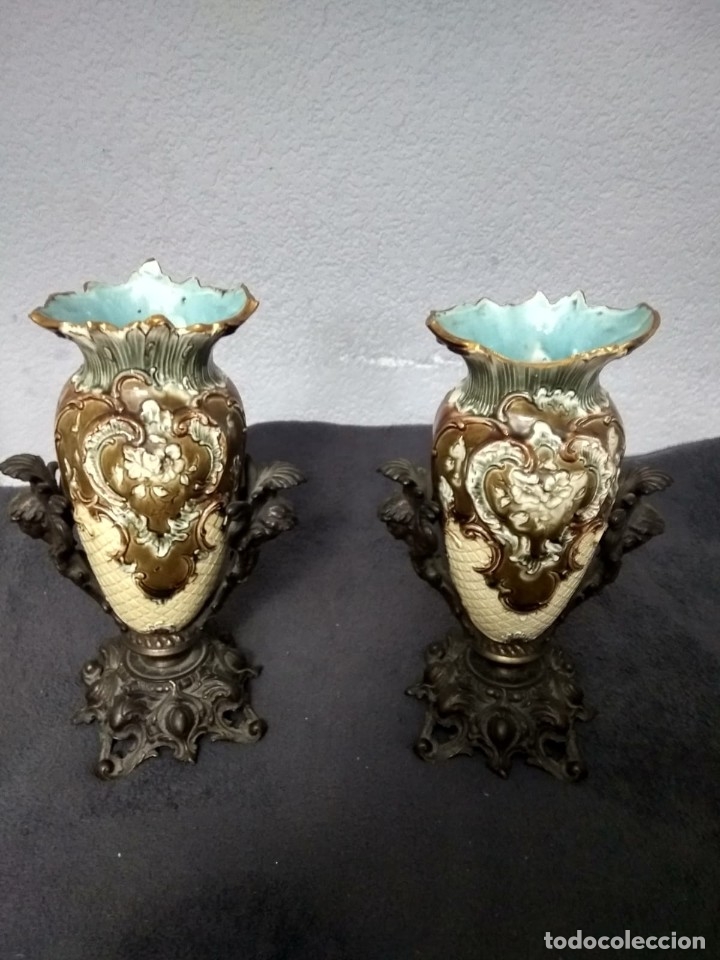 Antig&uuml;edades: Preciosa pareja de floreros - Foto 1