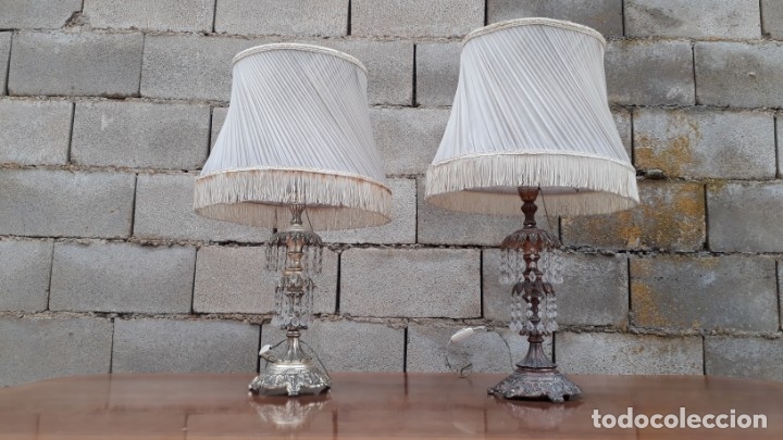 2 dos lámparas mesa lagrimas cristal estilo - Lampes sur