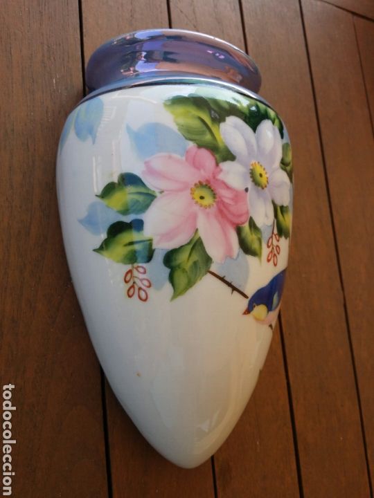 Antig&uuml;edades: Jardinera de porcelana de reflejos. - Foto 2