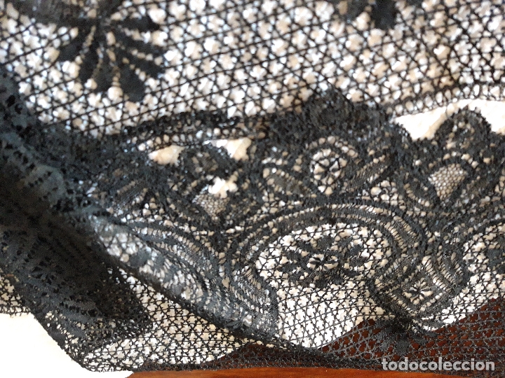 Antig&uuml;edades: Encaje guipur negro - Foto 13