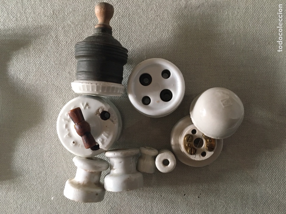 Antig&uuml;edades: Material el&eacute;ctrico de porcelana - Foto 3