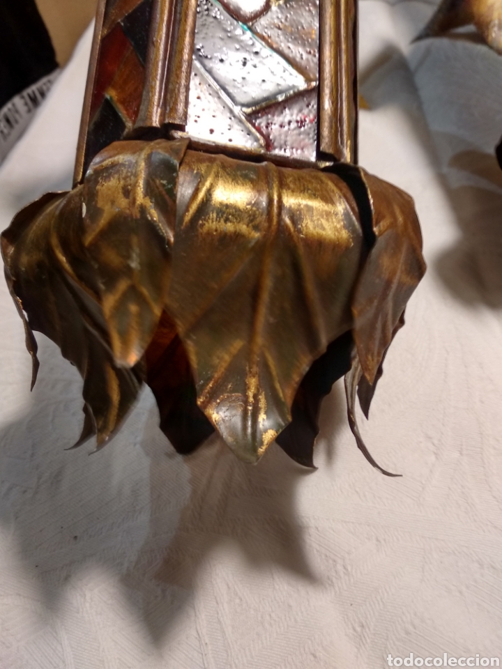Antig&uuml;edades: Pareja de apliques emplomado - Foto 10
