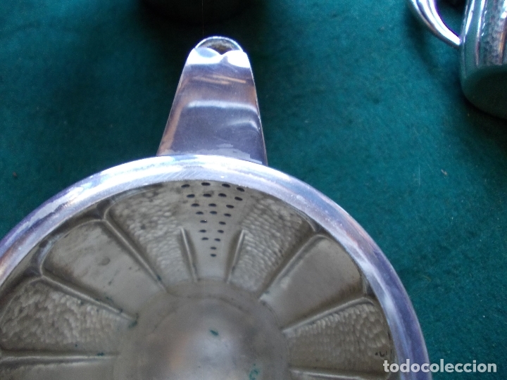 Antig&uuml;edades: ANTIGUO JUEGO DE TE DE ALPACA 64 - Foto 4