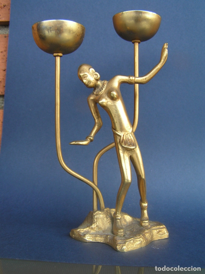 Antig&uuml;edades: CANDELABRO ART-D&Eacute;CO. 15,5 cm. - Foto 2